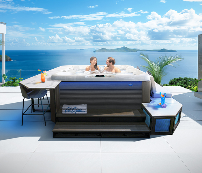 Calspas hot tub being used in a family setting - Lawton